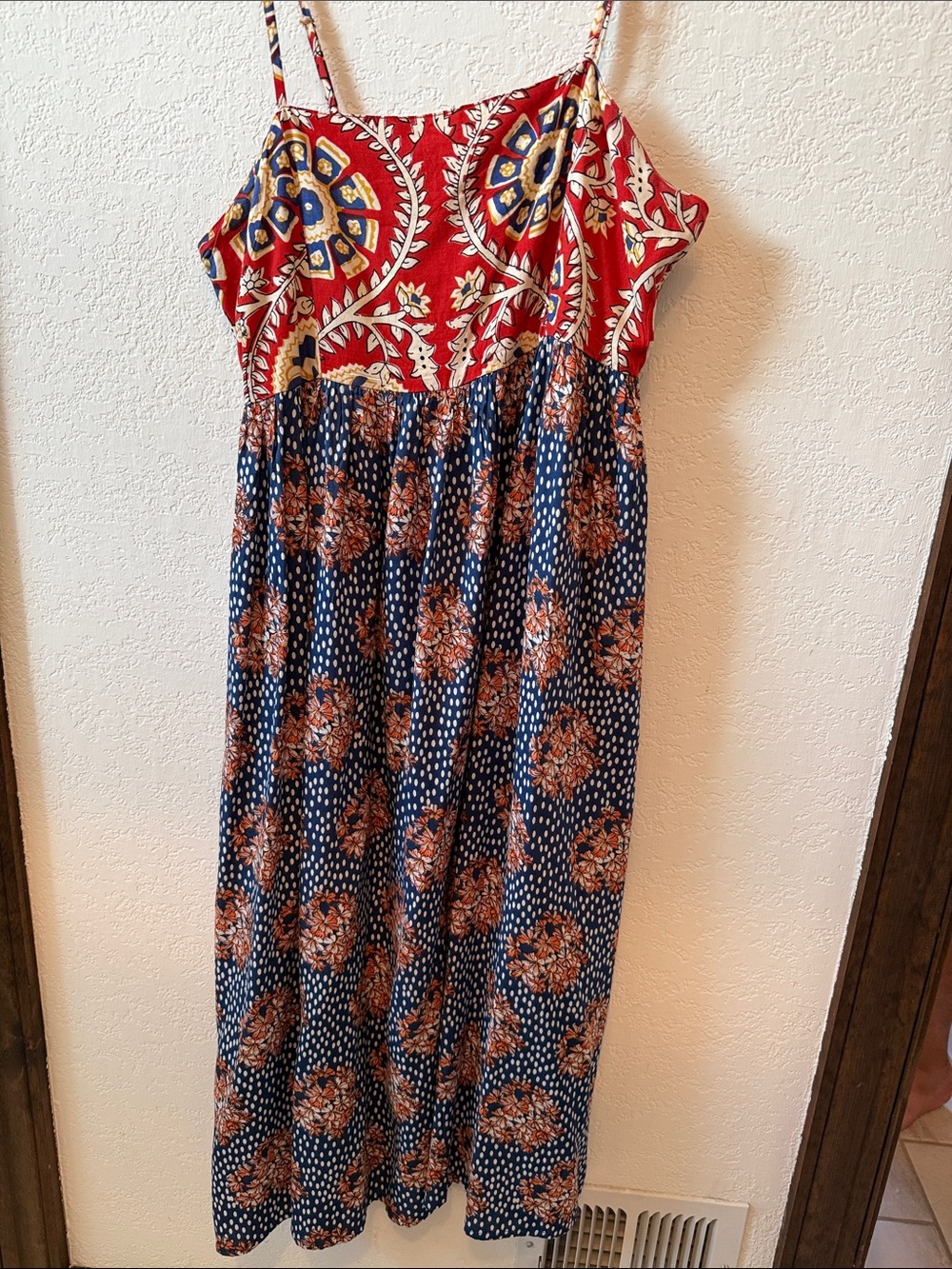 Natural Life Women’s Red and Blue Floral Midi Dress
